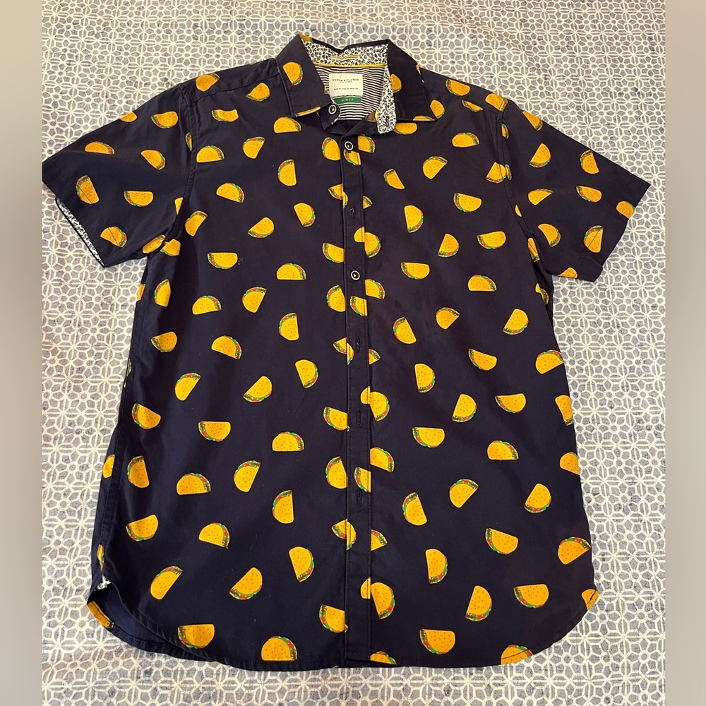 Denim and flower taco shirt button down